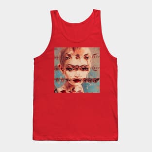 EYES Surreal Glitch Art Portrait Tank Top